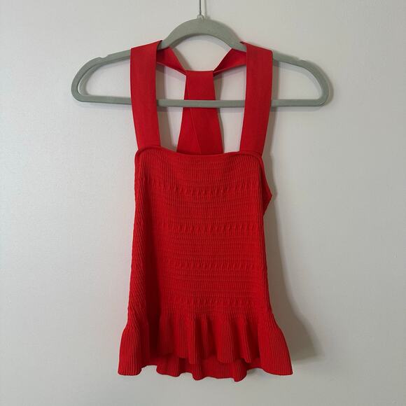 Parker red smocked cross strap tank top size XS - Picture 11 of 13